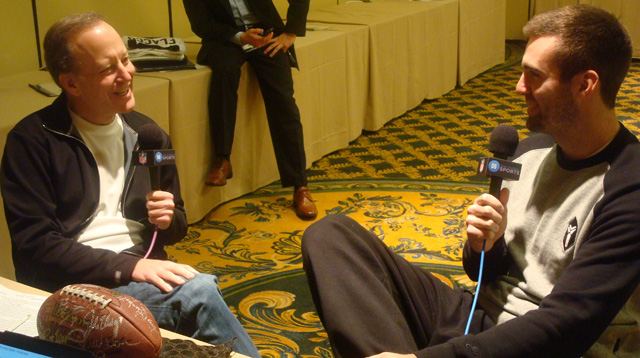 Jim Gray talks with Joe Flacco ahead of Super Bowl XLVII in New Orleans.